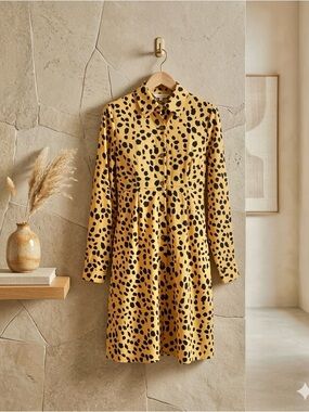 ASOS Wednesday's Girl skater collared shirt dress in animal print